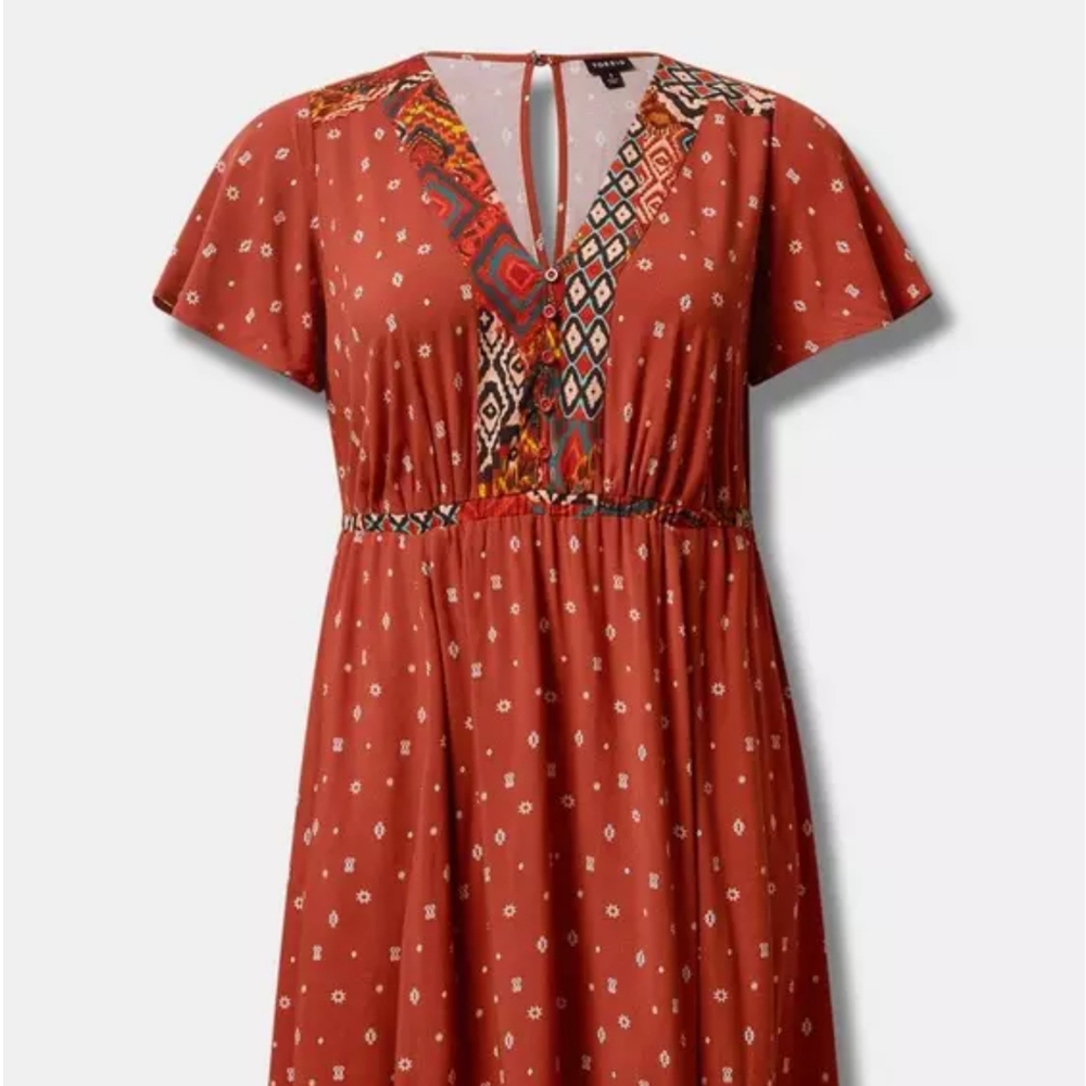 Torrid Boho Tribal Print Skater Dress Size 2X